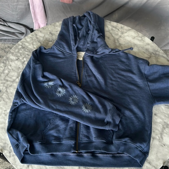 American Eagle- zipped cropped sweatshirt with hood. - Picture 1 of 1